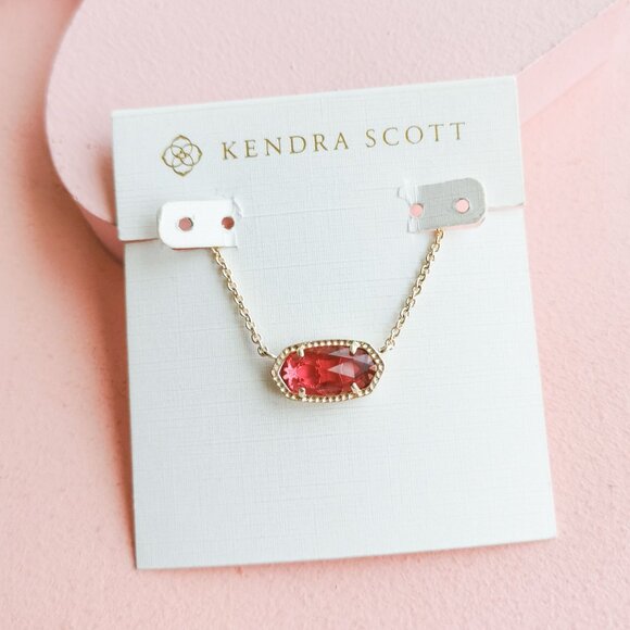 Kendra Scott - Elisa Berry red glass Gold Necklace - NEW - Picture 1 of 4